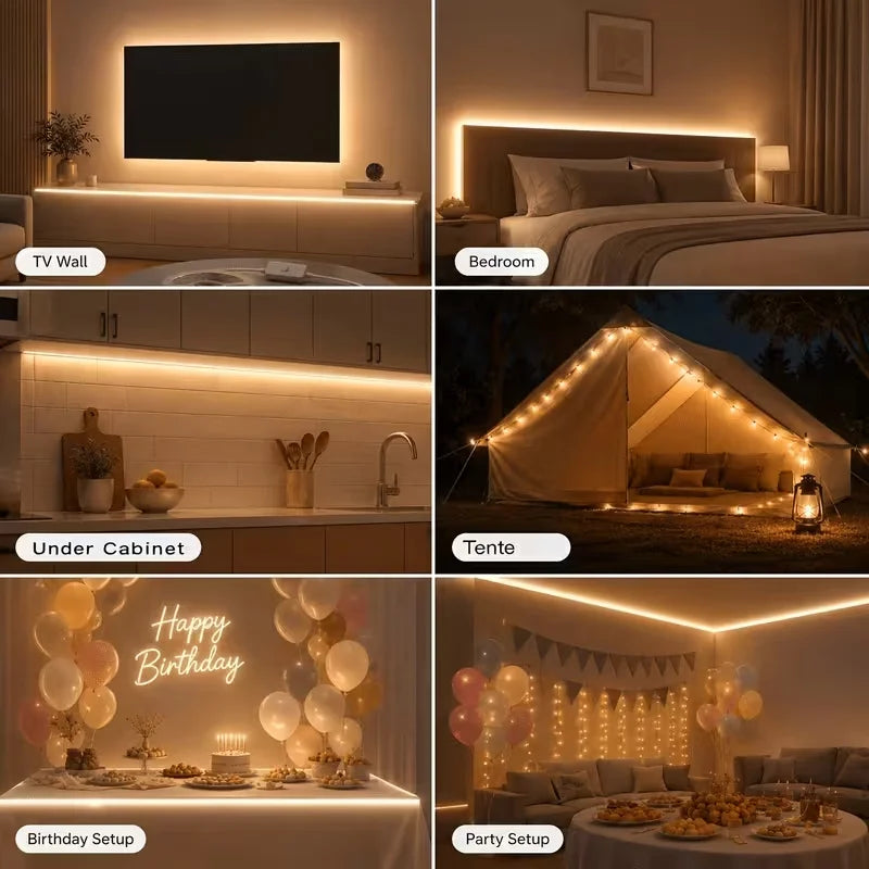 bande led flexible blanc 3000k 6000k controle tactile usb alimentation adaptable