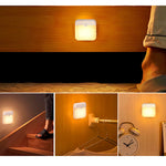 lampe nuit rechargeable usb détecteur mouvement adhésif blanc moderne sans fil led