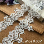 dentelle polyester fine noir blanc floral largeur 8.5cm mariage décoration classique soluble eau