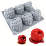 moule silicone framboise gateau mousse chocolat pudding decoratif original six cavites
