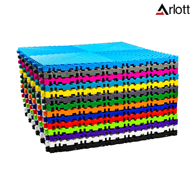 tapis sol modulaires antidérapants bleu noir blanc moderne connecteurs clip système