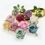 décoration intérieure bouquet roses artificielles classique vert feuilles anniversaire mariage chambre festive