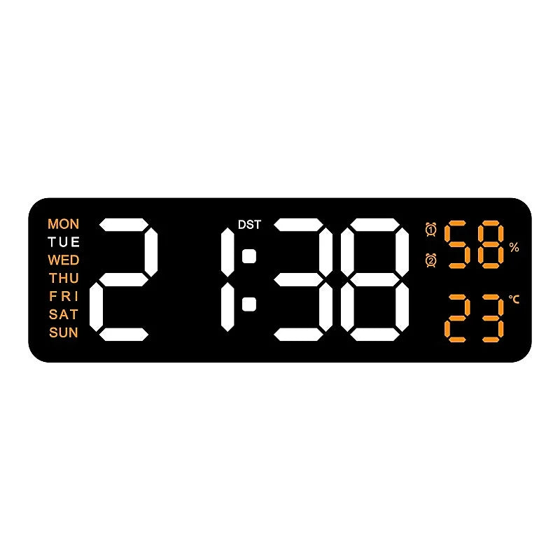 horloge numérique murale moderne écran led noir vert bleu blanc