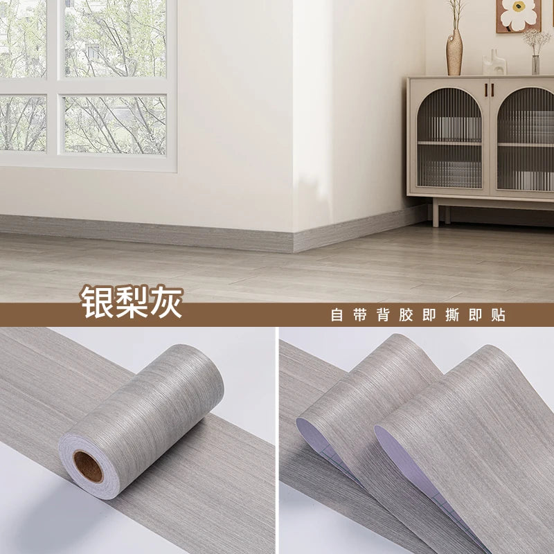 autocollants muraux imitation grain bois moderne ruban adhésif décoratif beige gris noir salon chambre