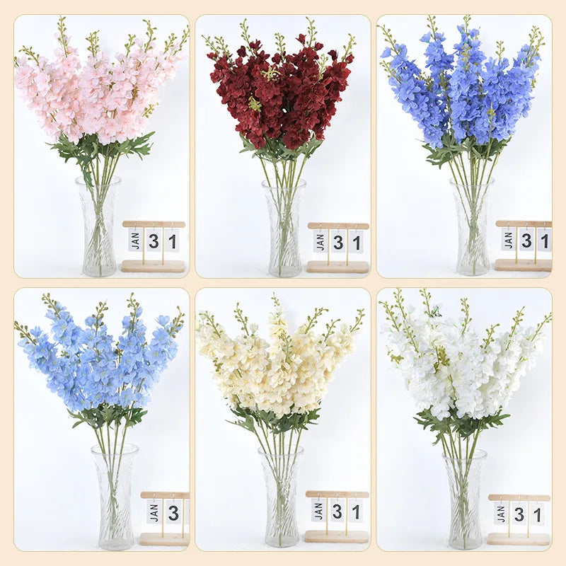 décoration intérieure bouquet artificielle fleurs simples feuilles vertes violet rose rouge bleu blanc orange