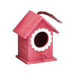 nichoir oiseaux extérieur bois résistant intempéries cordelette suspension porte floral relief bleu clair blanc
