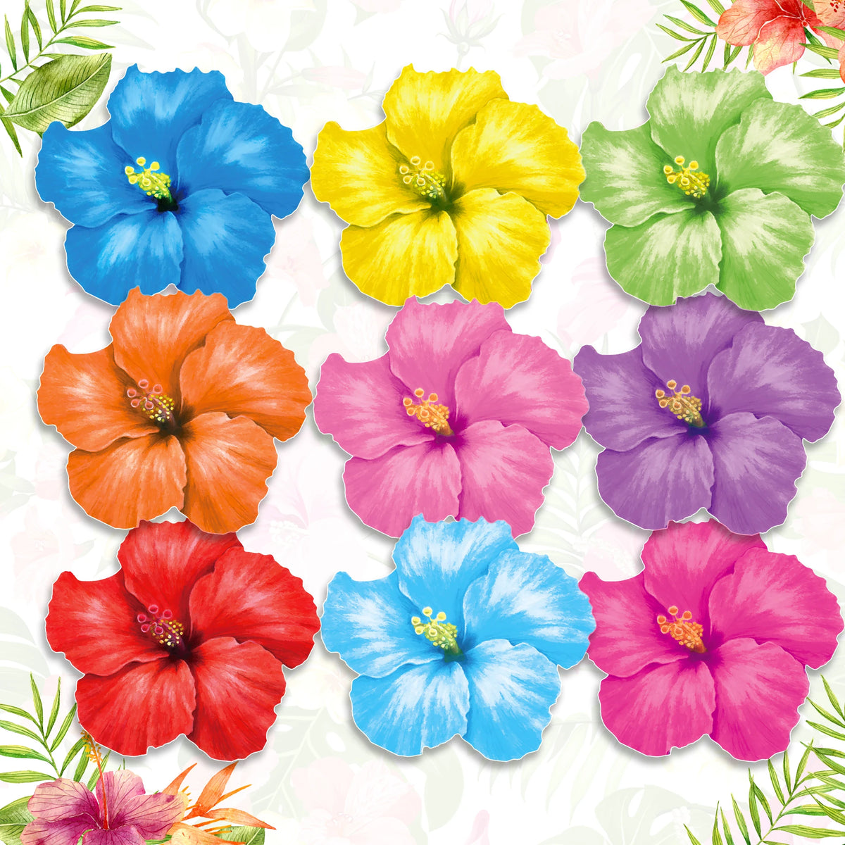 serviettes papier jetables motif fleurs hibiscus tropicales fête mariage anniversaire décoration salle bain