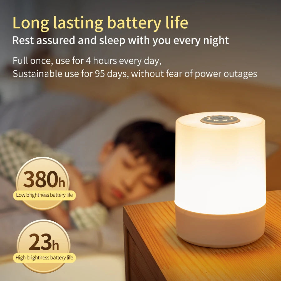 lampe table led rechargeable blanc moderne interrupteur tactile lumière chaude variable veilleuse chambre enfant