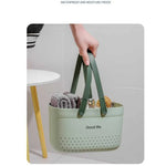 panier rangement perforé moderne rose clair gris beige vert marron clair poignées détachables