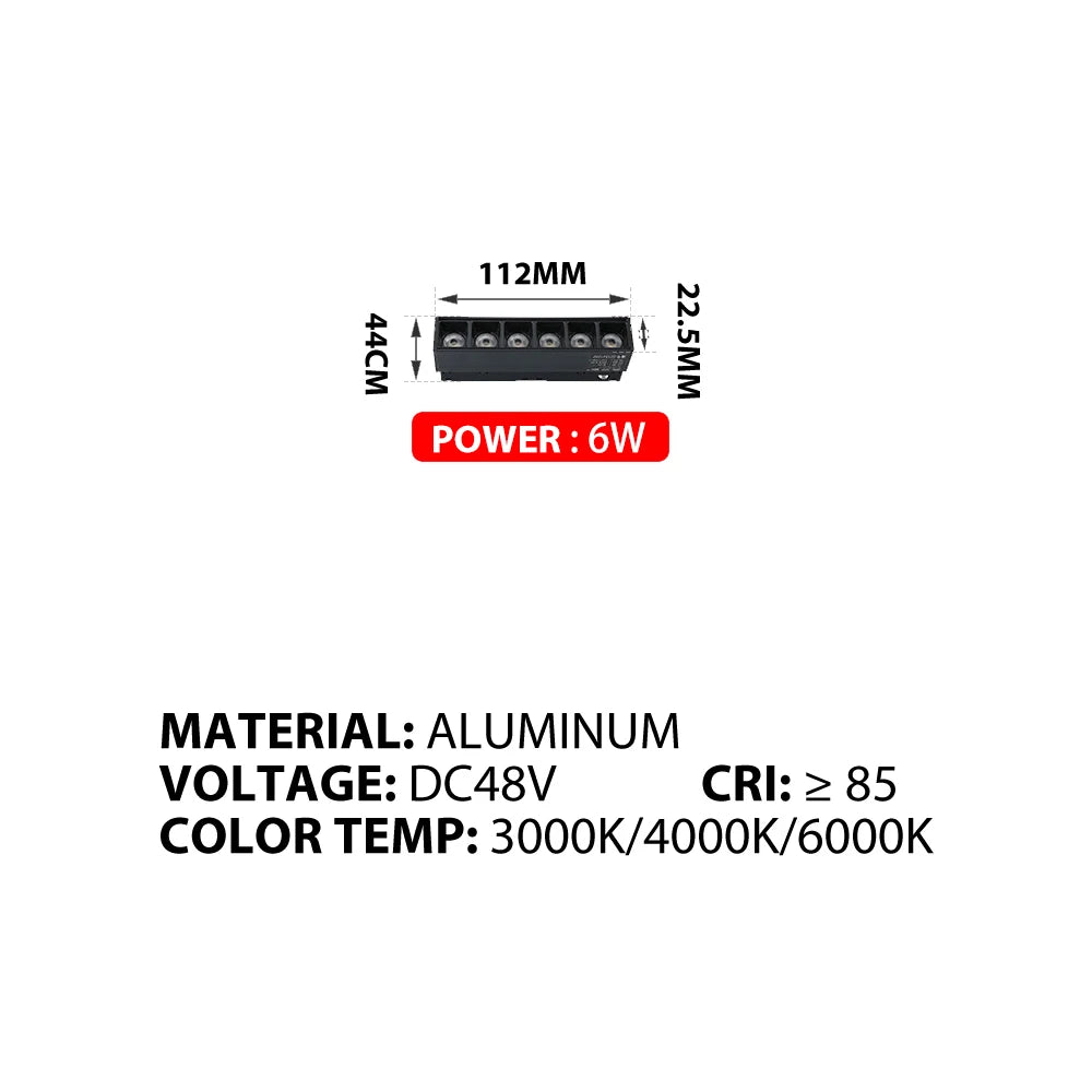 lampe led moderne adhésive noir 112mm 220mm 328mm 436mm 6w 12w 18w 24w
