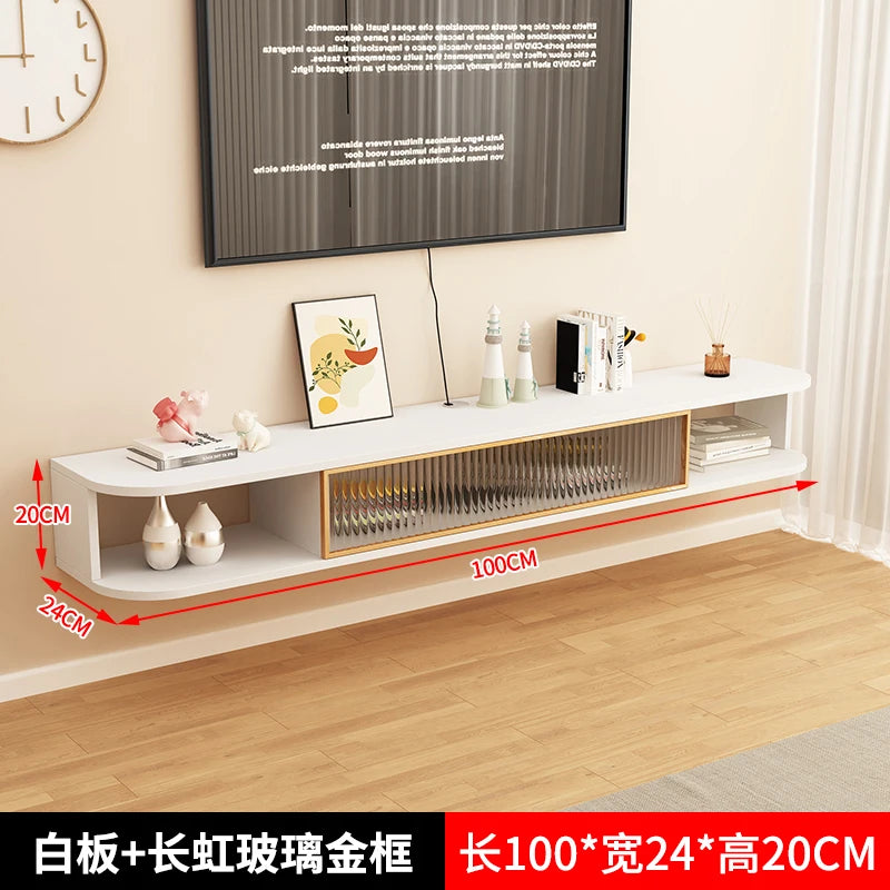 étagère murale moderne noire blanche support tv vases livres photo moderne