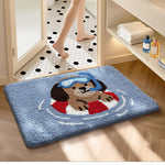 tapis bain antidérapant polyester shiba inu enfant moderne blanc bleu orange