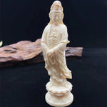 statue guanyin bodhisattva résine blanche feng shui décoration intérieure lotus 12cm haute qualité chambre
