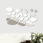 décoration murale moderne 20 pièces autocollants miroir formes ovales brillantes dorées maison