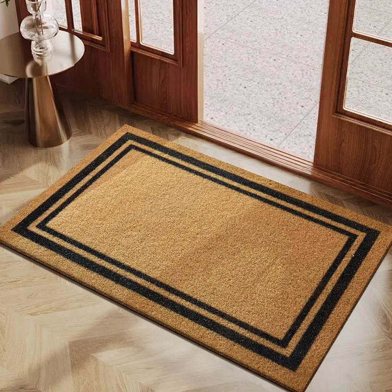 tapis d'entrée marron clair motif smiley hello extérieur moderne antidérapant porte d'entrée