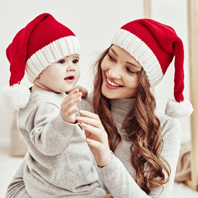 Bonnet Père Noël pompon doux décoration Noël feutrine