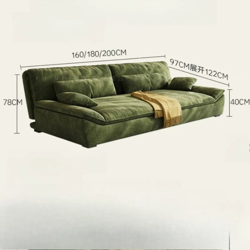canapé moderne vert foncé velours 160cm 180cm 200cm salon bois minimaliste
