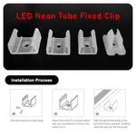 clips fixation tubes led néon transparent vis certification fcc rohs 100pcs 200pcs 50pcs 20pcs