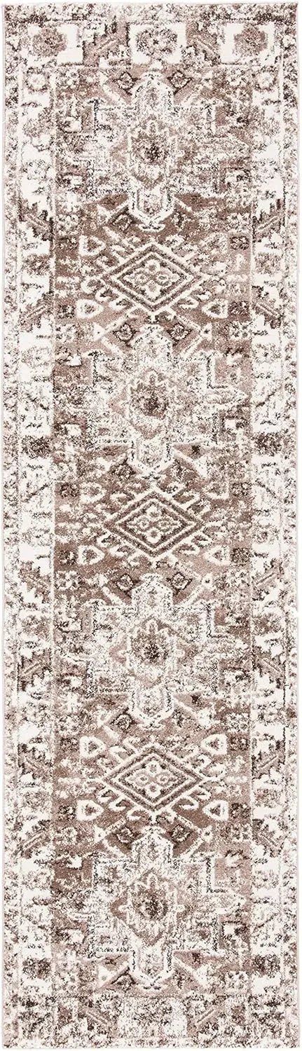 tapis géométrique bohème rouge bleu noir polyester salon chambre moderne