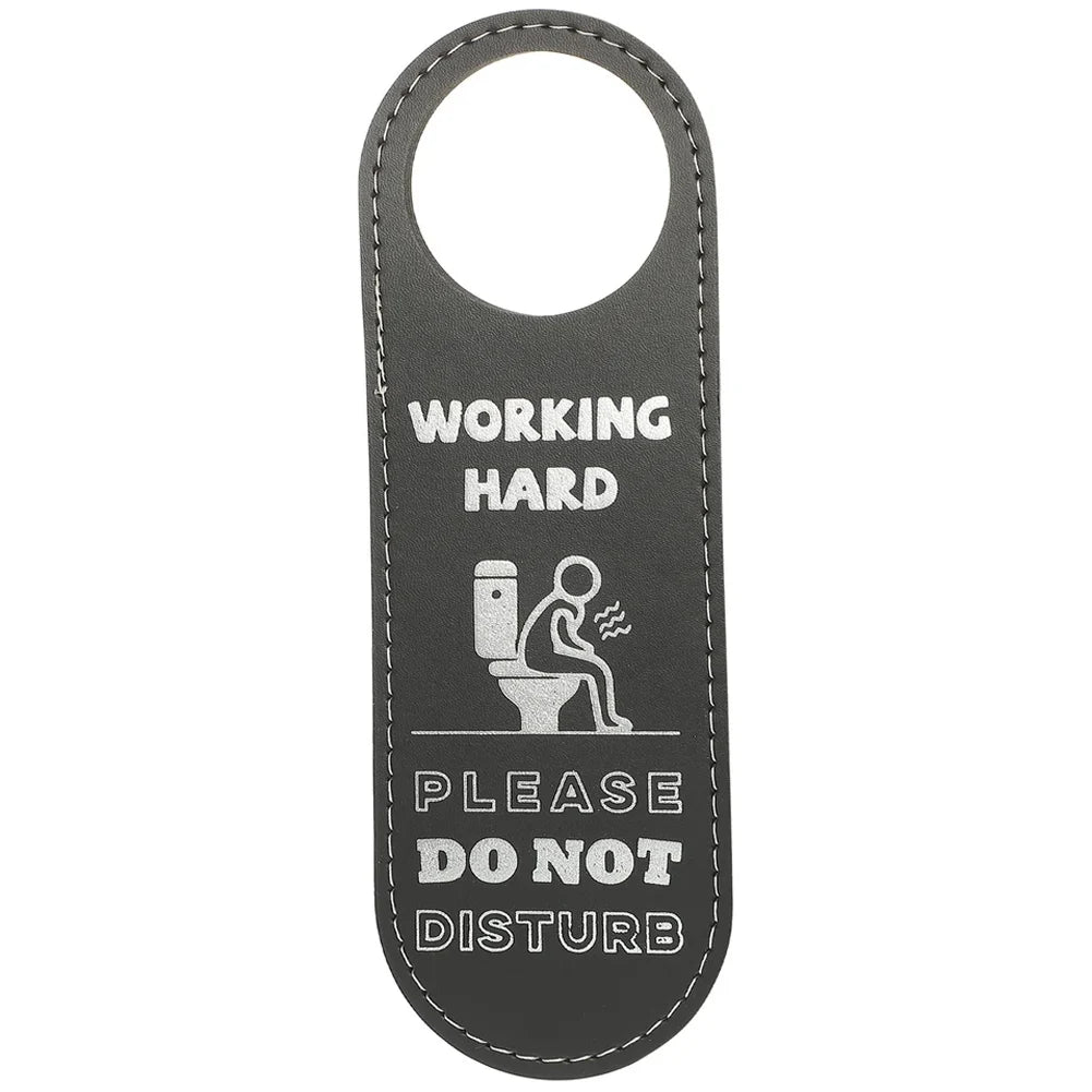 panneau porte salle bain ne pas déranger noir blanc humoristique working hard vacant inscrits