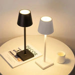 lampe table rechargeable led sans fil interrupteur tactile ambiance moderne noir blanc gris