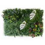 mural végétal artificiel feuilles fleurs moderne extérieur intérieur vert blanc