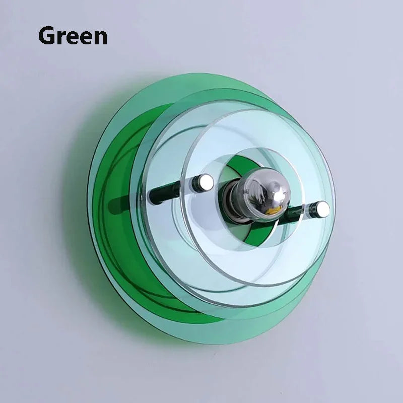 lampe murale moderne couleur vert rouge bleu orange diffuseur translucide adhésif led chambre salon