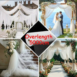 tissu mousseline soie rouleau 50mètres transparent rouge profond blanc décoration mariage