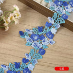 ruban dentelle polyester feuilles fleurs 8.5cm largeur artisanat broderie fine opacité écolo événement
