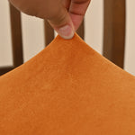 coussin chaise velours orange protection amovible lavable classique fixe