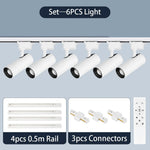 spots led modernes noir blanc télécommande dimmable ensembles complets rail