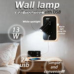 lampe murale moderne noire prise usb double interrupteur chambre étudeentrée