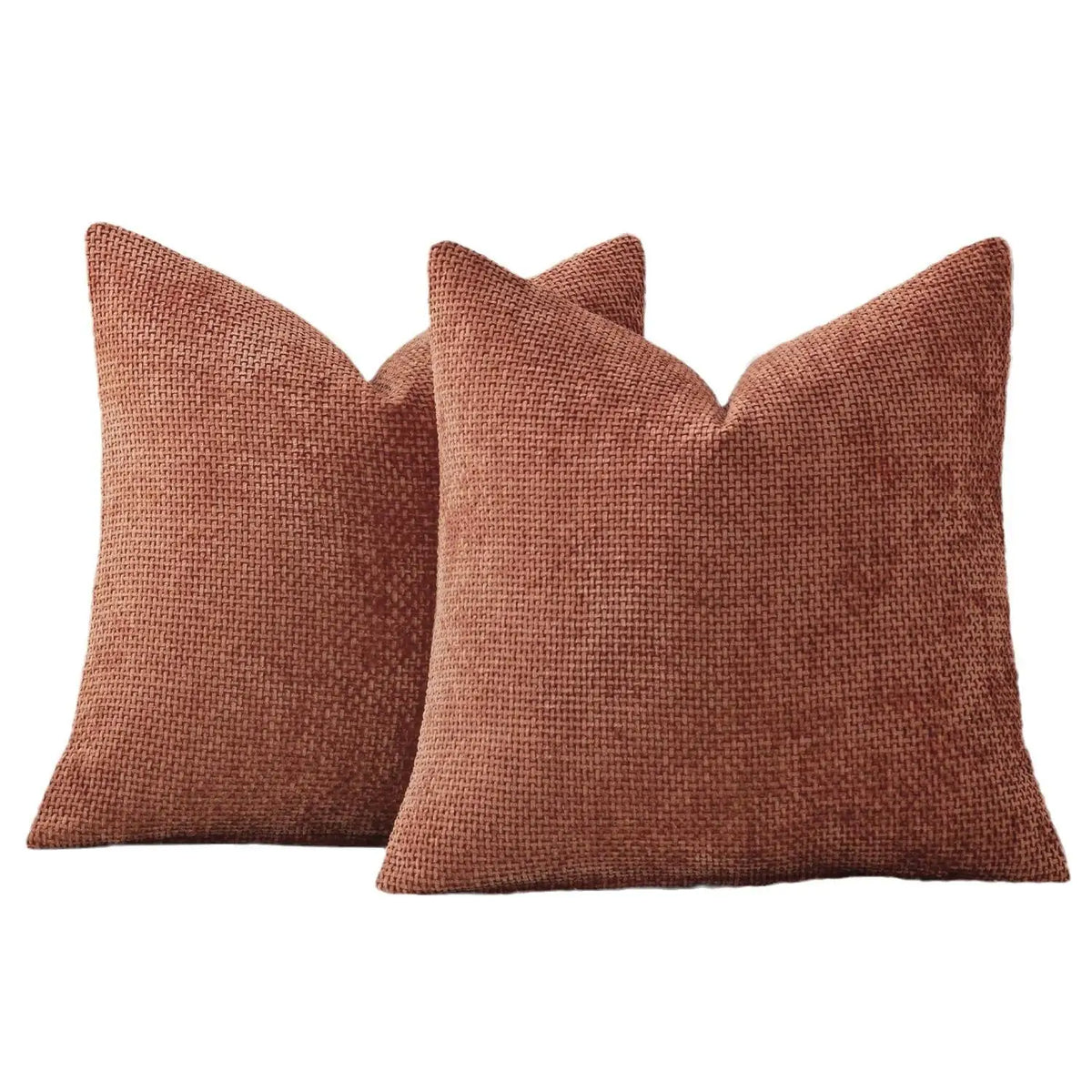 housse coussin carré tissage texture polyester coton moderne bleu marine clair beige marron