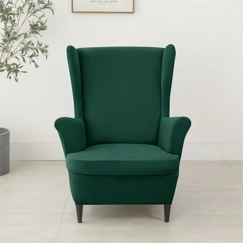 housse fauteuil oreilles velours extensible repose pied salon salon chambre