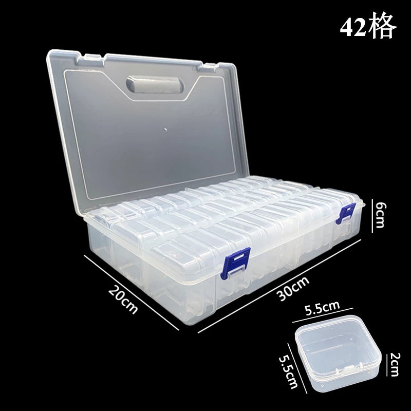 boîtes rangement transparentes clips fermeture artisanat bijoux stockage petits objets