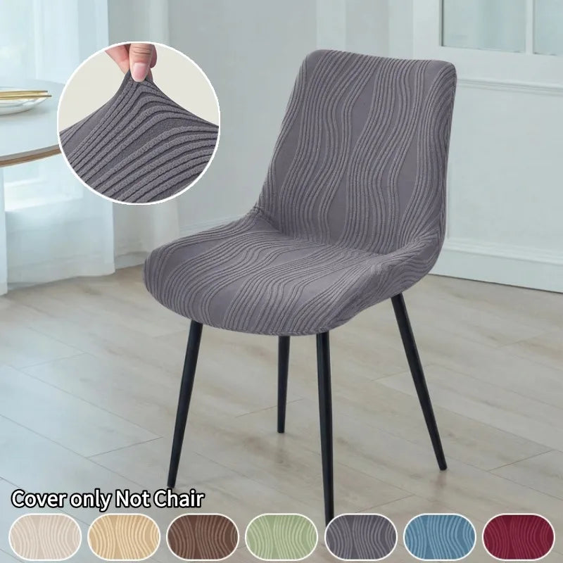 housse chaise gris rayures horizontales moderne spandex polyester