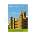 Le château de Highclere, un majestueux édifice architectural avec ses tours et son architecture de style néo-Renaissance, se dresse fièrement sur un paysage verdoyant.