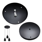 suspension lumineuse moderne plaque noire bras métalliques boules câbles fixations