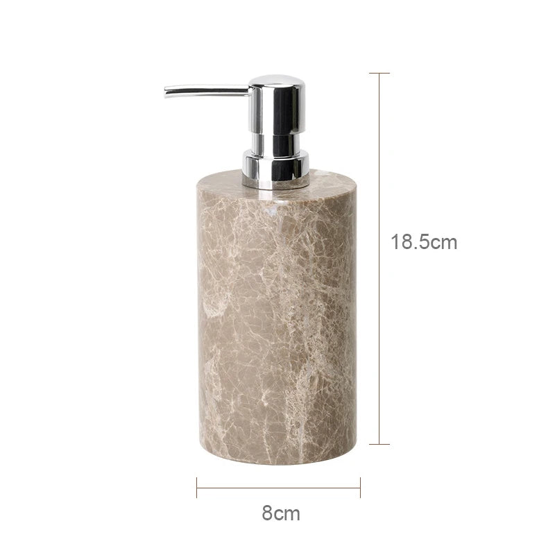 ensemble bain marbre moderne distributeur savon boîte mouchoirs pot crème dentifrice plateau oval brosse