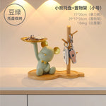 porte clés ours résine moderne blanc rose vert brillant animalier tringle plateau decoration maison