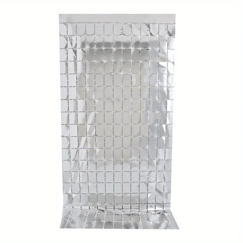 rideau lumineux carré moderne mosaïque brillante rouge blanc argent or anniversaire noël mariage festif