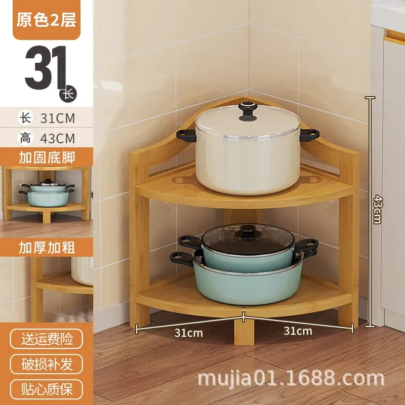 organisateur rangement bois moderne angle cuisine bambou respectueux environnement pot tasse boîte œufs micro