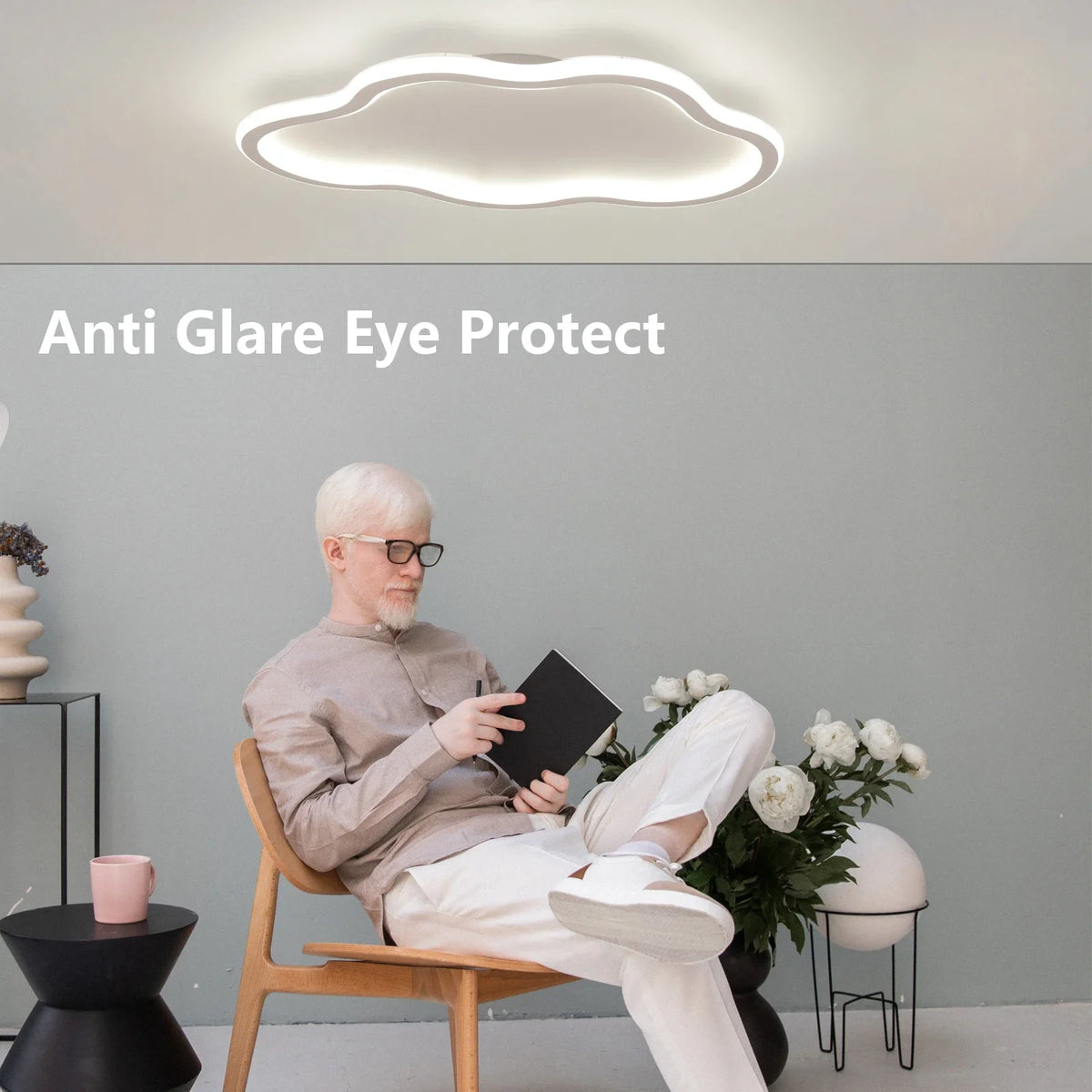 plafonnier led nuage blanc moderne sans fil autonome flux lumineux variable certifications sécurité