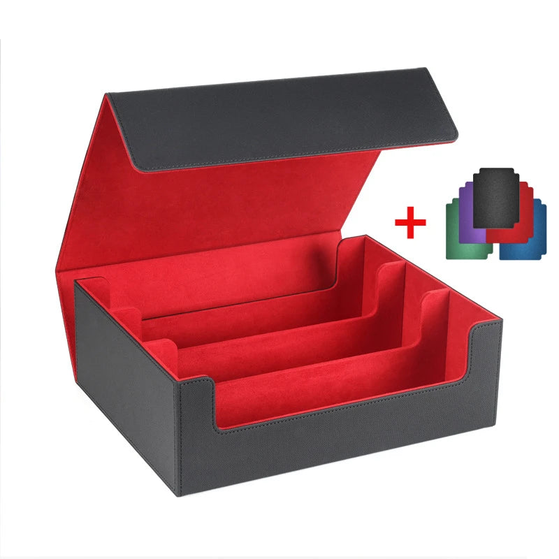 Boîte rangement cartes cuir PU violette fermée