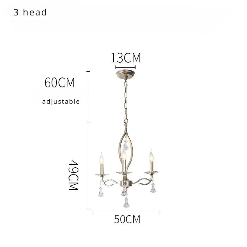 lustre pendentif nickel cristaux transparents classique baroque salon restaurant