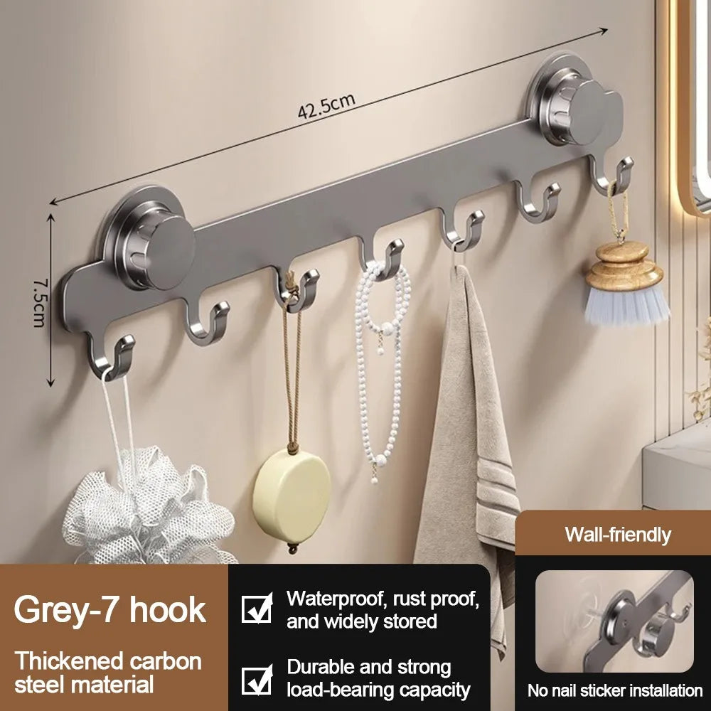 porte serviettes mural acier inoxydable ventouse beige gris moderne minimaliste crochets
