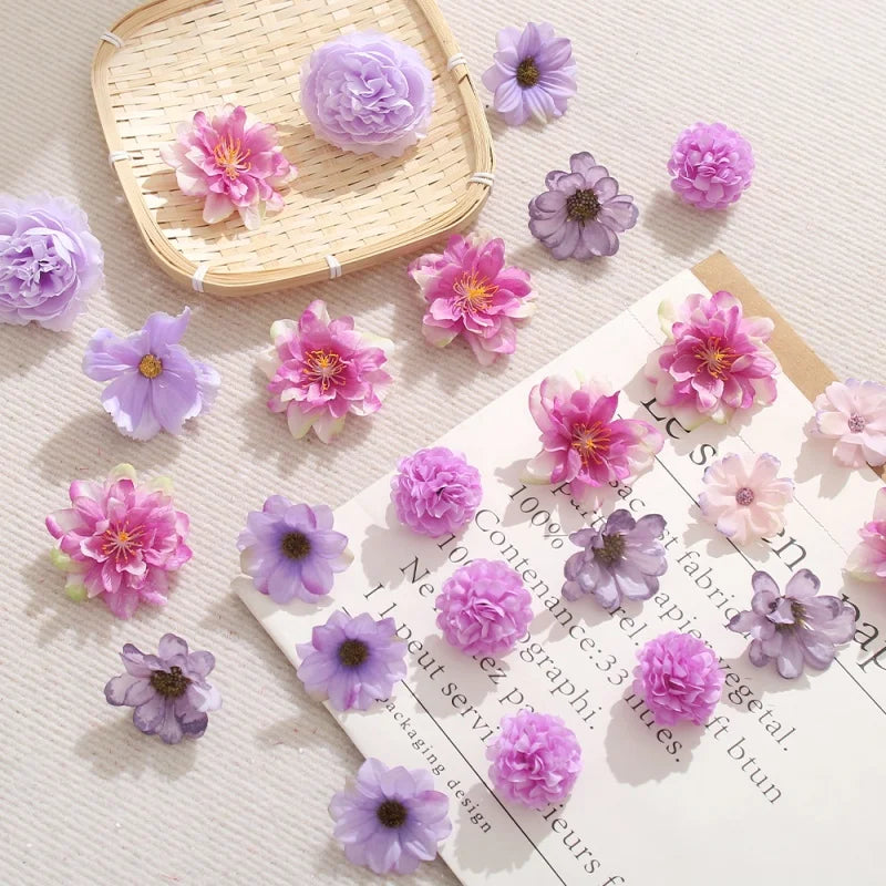 fleurs artificielles roses violettes blanches modernes décoration intérieure événements mariage anniversaire variées soie