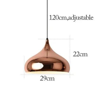 suspension lumineuse moderne rose doré brillante métallique câble noir éclairage scandinave e27