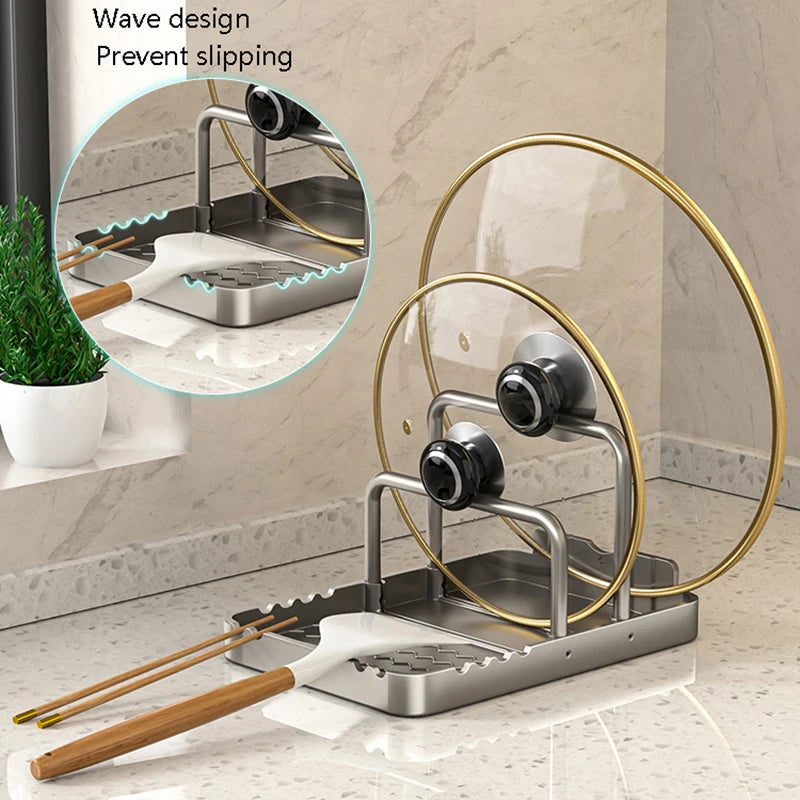 porte couvert argenté transparent moderne grille ondulée clips spatule baguettes planche découper