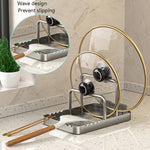 porte couvert argenté transparent moderne grille ondulée clips spatule baguettes planche découper